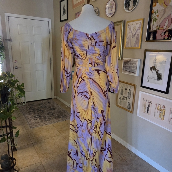 Mara Blak Lila Long Sleeve Rhinestone Print Maxi‎ Dress NEW - Picture 10 of 10